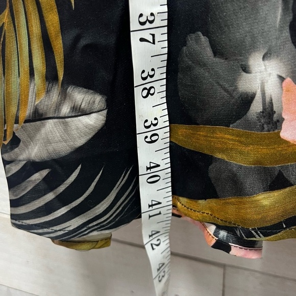 Favorite Daughter Maxi Skirt Womens 16 Button Front Silk Blend Black Floral - Picture 9 of 9